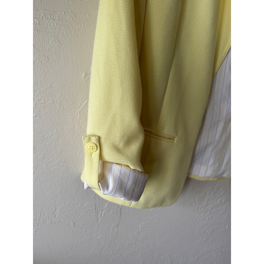 NWOT 41 Hawthorn Open Front Roll-up Sleeves Yellow Blazer Size XL - Picture 3 of 8